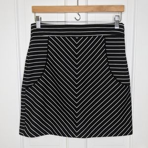 Sandro Studio Striped Mini Skirt black white